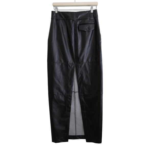 Helsa Studio Waterbased Faux Leather Maxi Skirt Black NWT Small Revolve - Picture 5 of 10